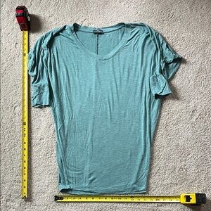 Market & Spruce Aqua V-Neck Short Sleeve Top